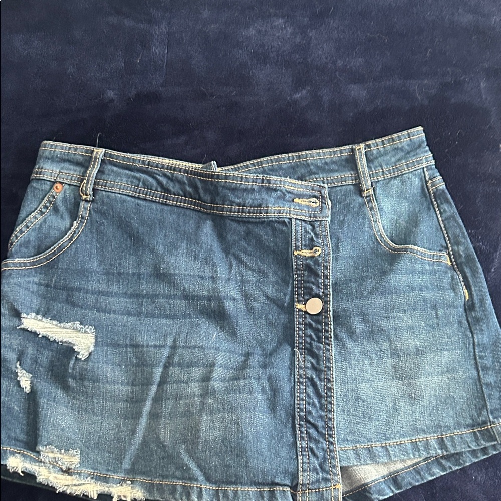 No Boundaries Blue Denim Skort